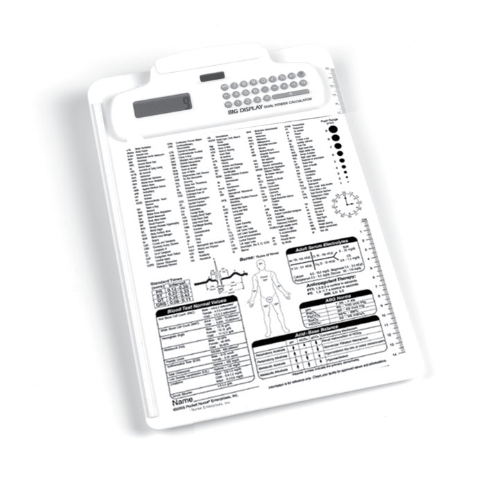 5510-C - Nursing and Medical Reference Clipboard with Calculator - Clipboard