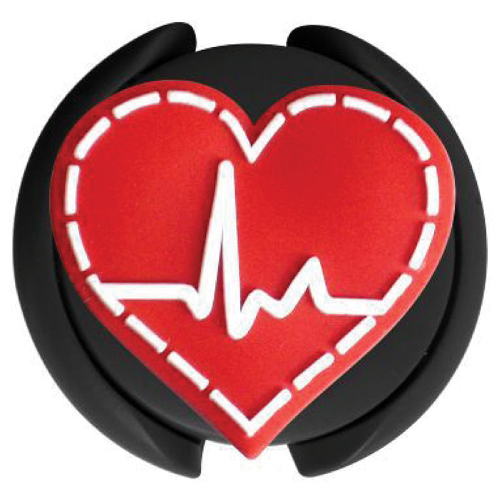 SCST-066 - 3D Rubber Stethoscope ID Tag - EKG Heart