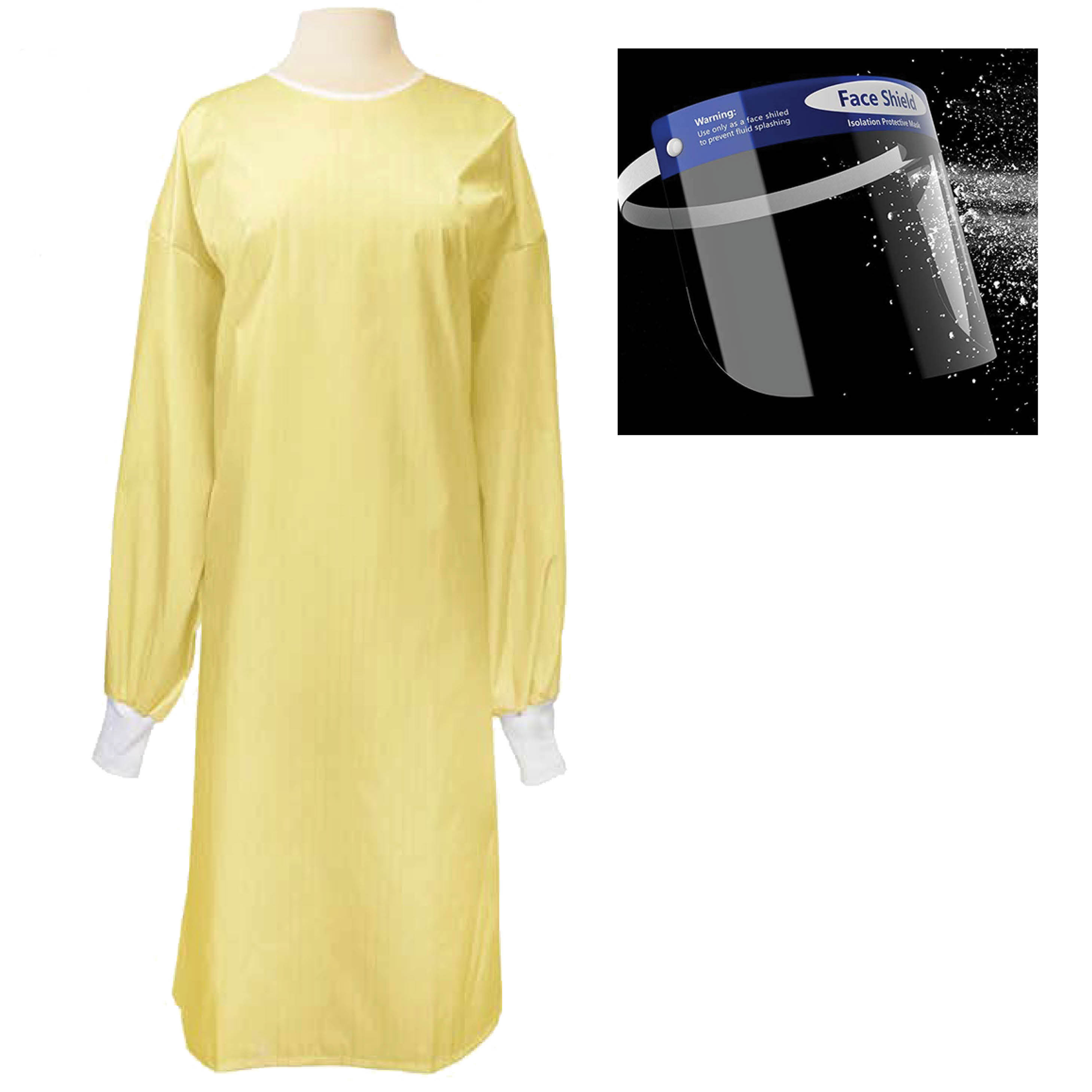 Student-PPE-Kit-Precaution-Gown-300048-YLW-Face-Shield