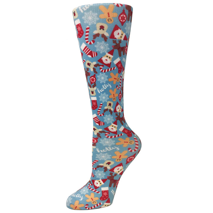 10-18 mmHg - Printed Compression Socks - Christmas Cuouts - 1018-CCO