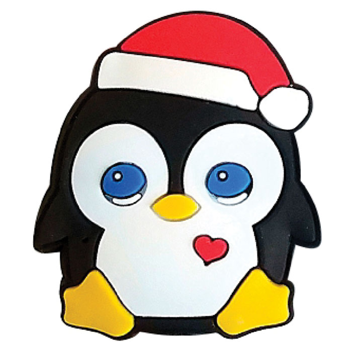SC-092 - 3D Rubber Retractable Badge Reel - Christmas Penguin