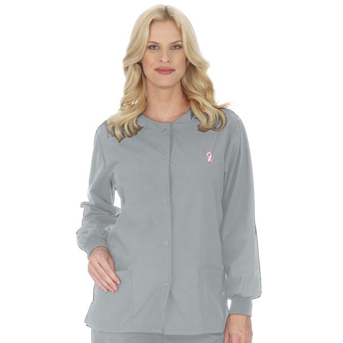 4302-19 - Ladies - Warm Up Jacket - Breast Cancer Awareness Ribbon Embroidery