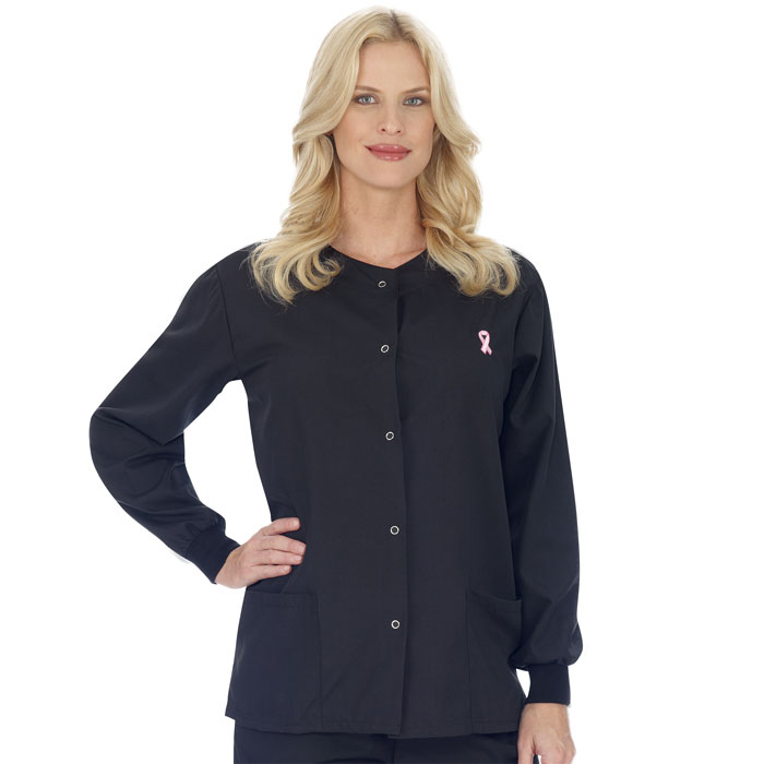 4302-15 - Ladies - Warm Up Jacket - Breast Cancer Awareness Ribbon Embroidery