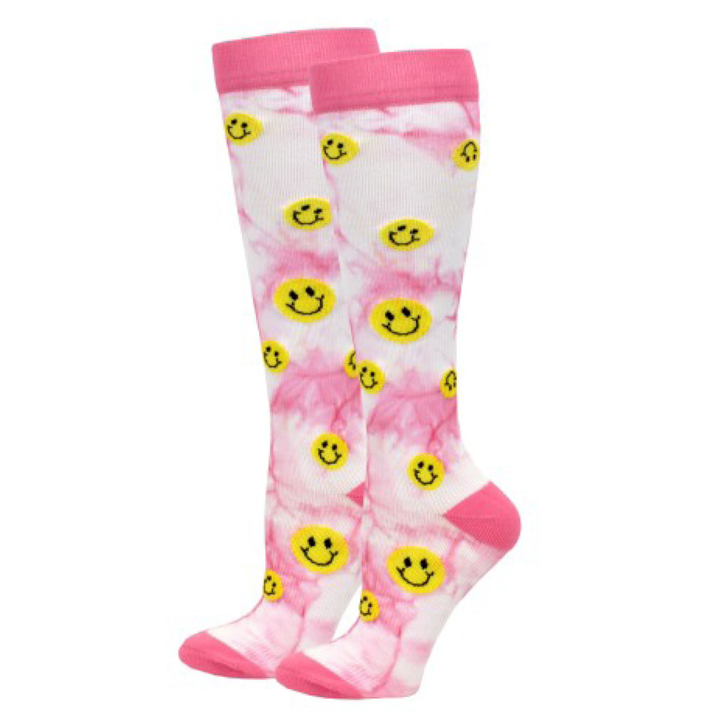 Tie-Dye-Smiley-Think-Medical-Premium-Fashion-Compression-Sock-92104
