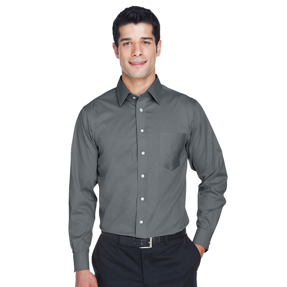 Devon & Jones - DG530T - Mens Crown Woven Collection Tall Solid Stretch Twill Woven Shirt