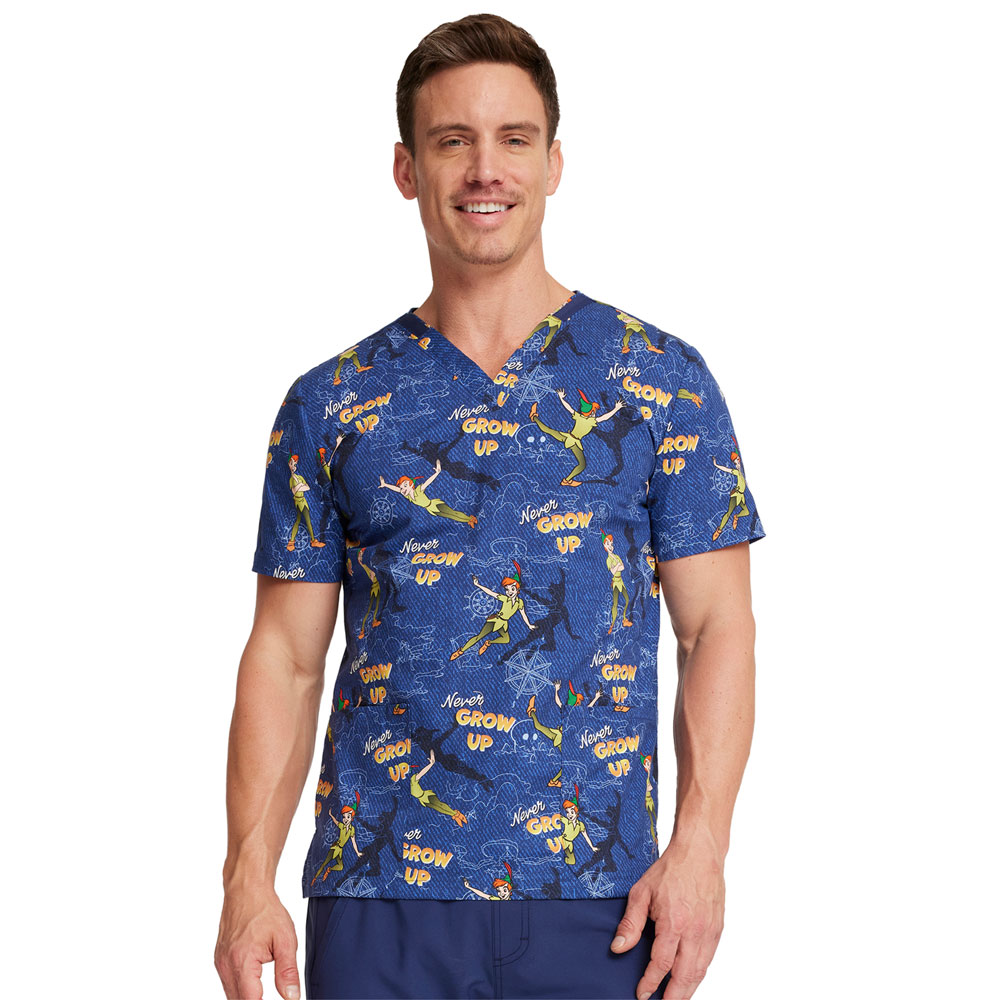 Cherokee Licensed - TF728-PEOM - V-Neck Scrub Top - COME WITH ME