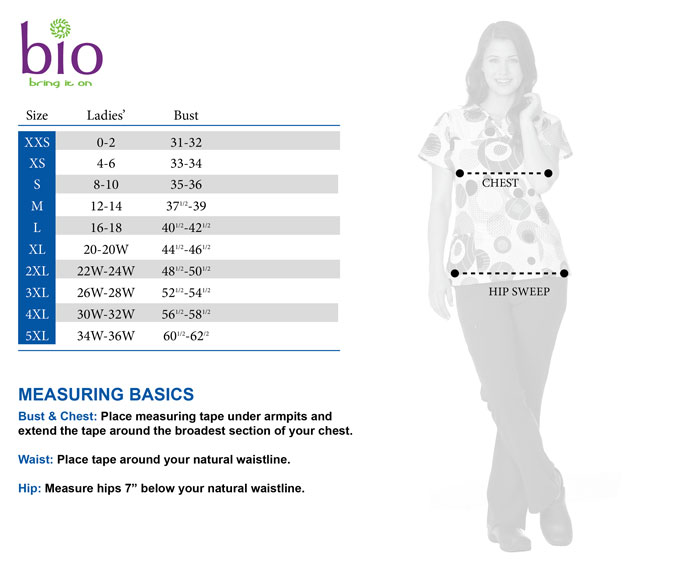 BIO size chart