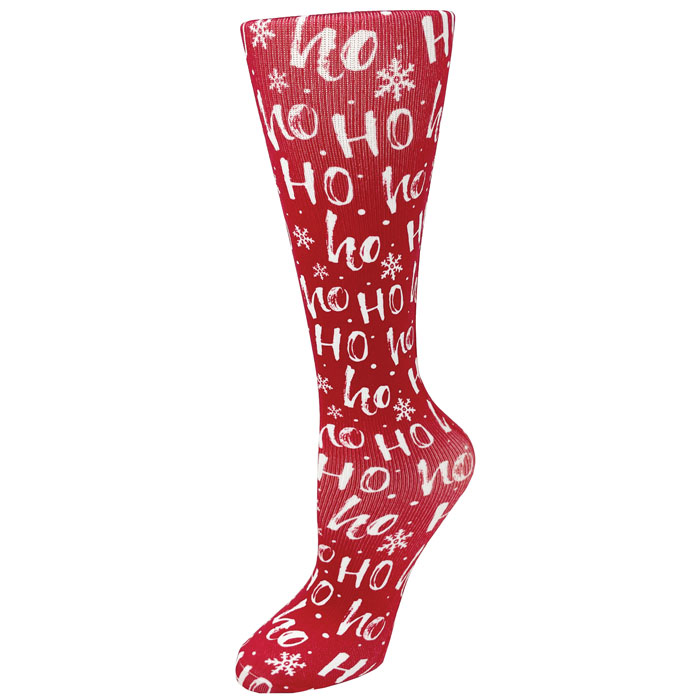 10-18 mmHg - Printed Compression Socks - Ho Ho Ho - 1018-HHH