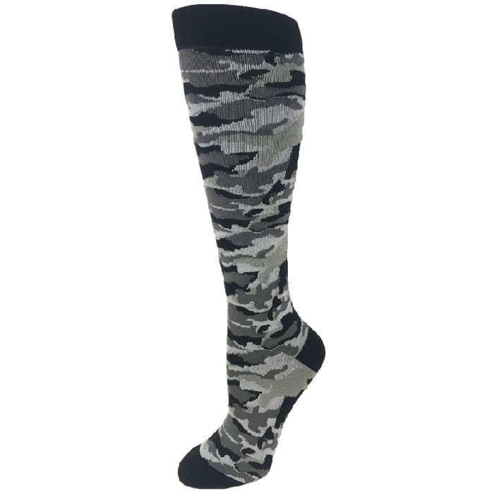 15-20 mmHg - Knit Compression Socks - Black Camo - 1520-BKC
