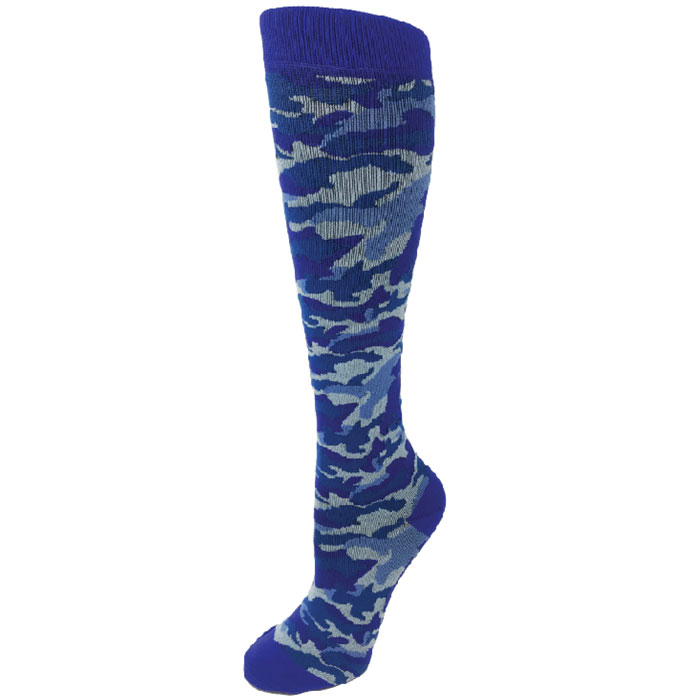 15-20 mmHg - Knit Compression Socks - Blue Camo - 1520-BLC