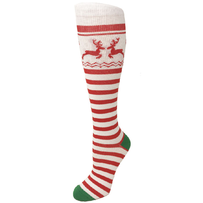 15-20 mmHg - Knit Compression Socks - Reindeer Games - 1520-RDG