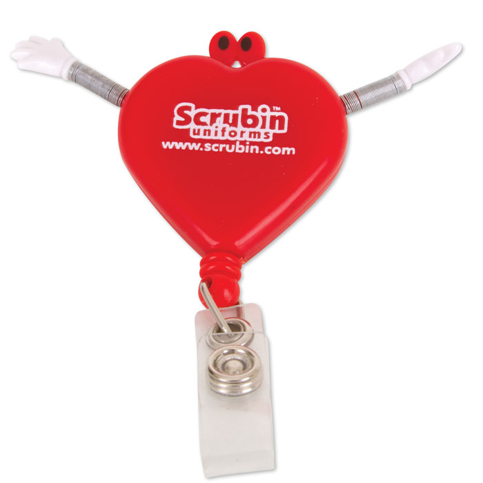 Scrubin Special - 17122-HRT - Heart Clip - Retractable - Badge Holder