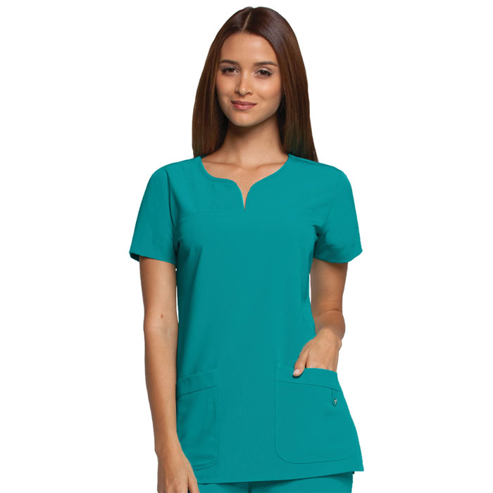 Greys Anatomy Signature Womens Notch Neck Scrub Top