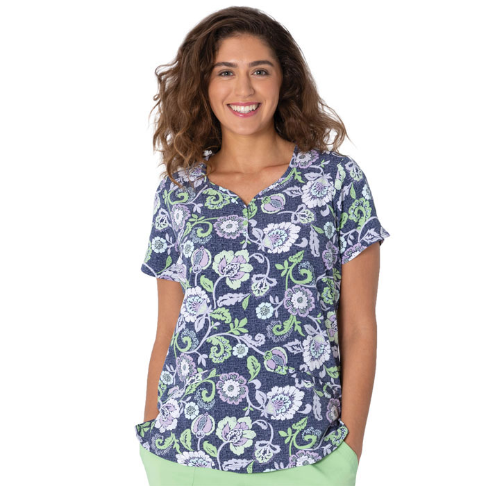 Paisley Texture - Isabel V-Neck Scrub Top - 2218-PTE