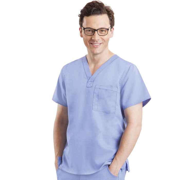 Healing Hands Blue Label - 2223 - James One Pkt Mens Scrub Top