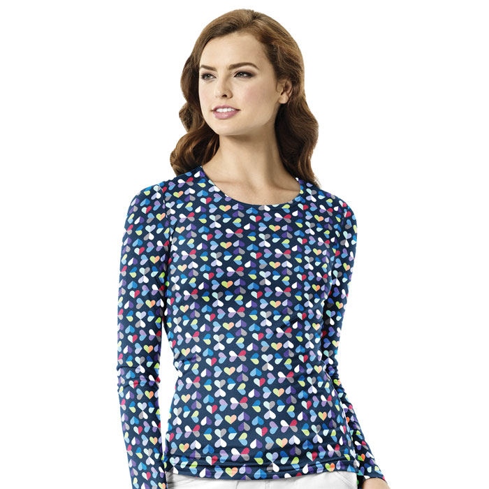 WonderWink Layers - 2409-KAL - Ladies Silky All Over Print Tee - Kaleidoscope