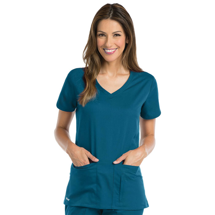 Greys-Anatomy-41423-Womens-4-Pkt-Crossover-V-neck-Top