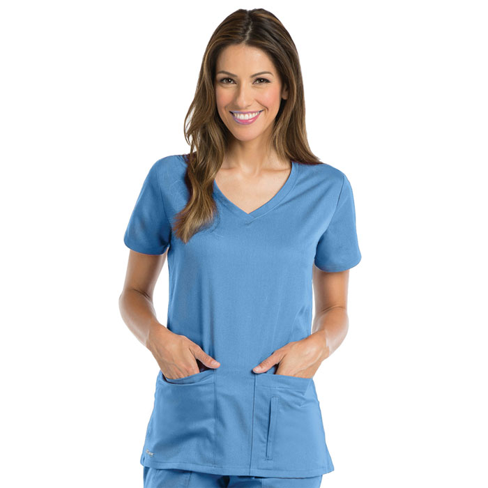 Greys-Anatomy-41423-Womens-4-Pkt-Crossover-V-neck-Top