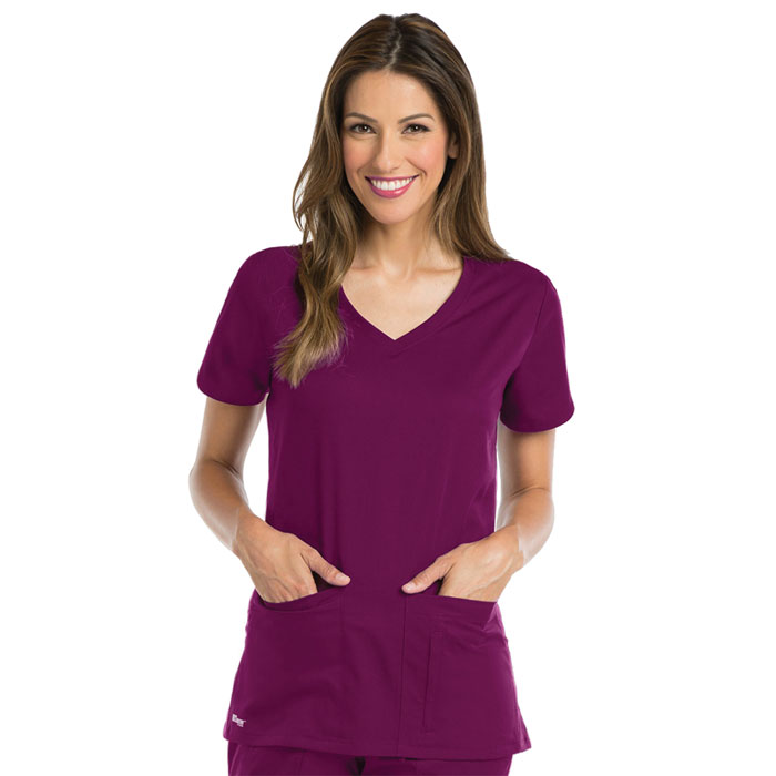 Greys-Anatomy-41423-Womens-4-Pkt-Crossover-V-neck-Top