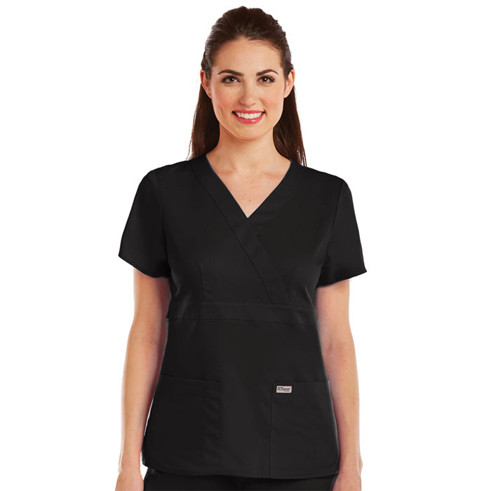 Greys-Anatomy-4153-Womens-3-Pkt-Mock-Wrap-Top