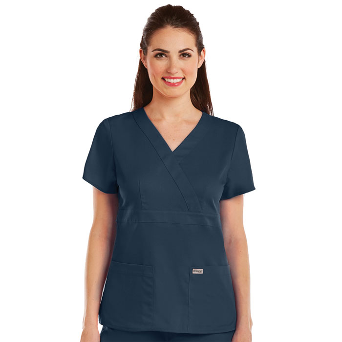 Greys-Anatomy-4153-Womens-3-Pkt-Mock-Wrap-Top