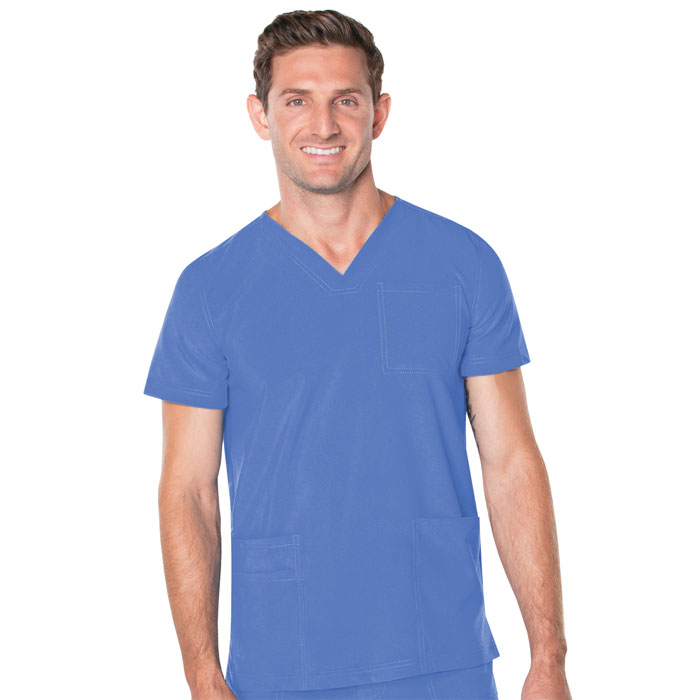 Landau-Proflex-Mens-V-Neck-4-Pocket-Top-4253