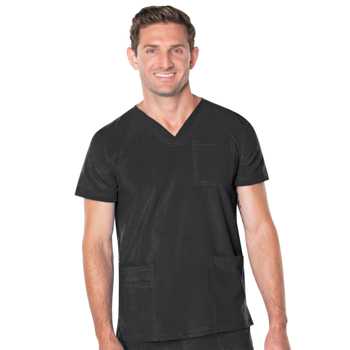 Landau-Proflex-Mens-V-Neck-4-Pocket-Top-4253