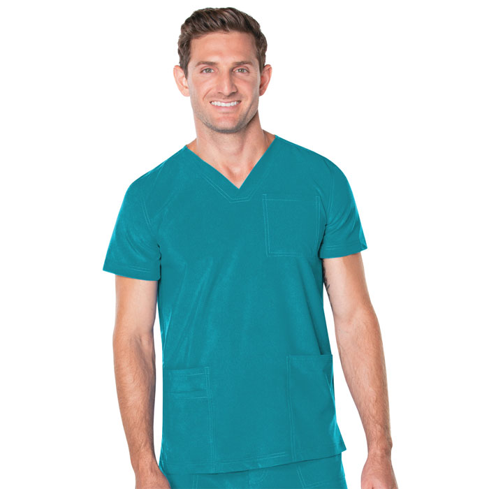 Landau-Proflex-Mens-V-Neck-4-Pocket-Top-4253