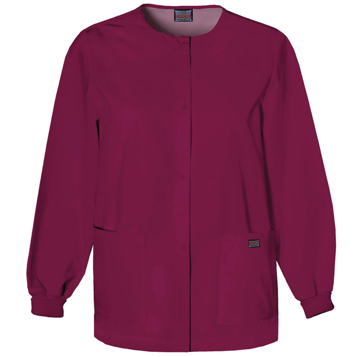 Cherokee-Workwear-4350-Women's-Snap-Front-Warm-Up-Jacket