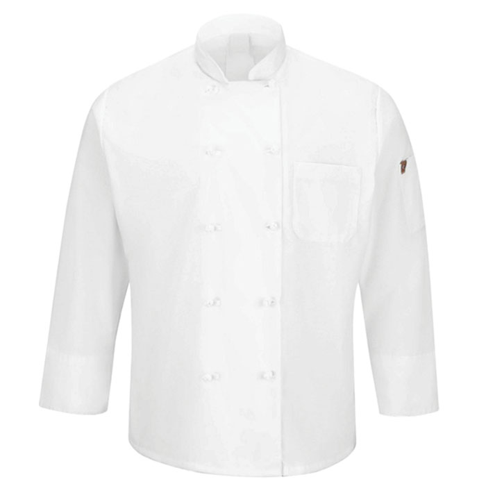 Red-Kap-044X-10-Knot-Button-Chef-Coat-With-Mimix™-and-Oilblok