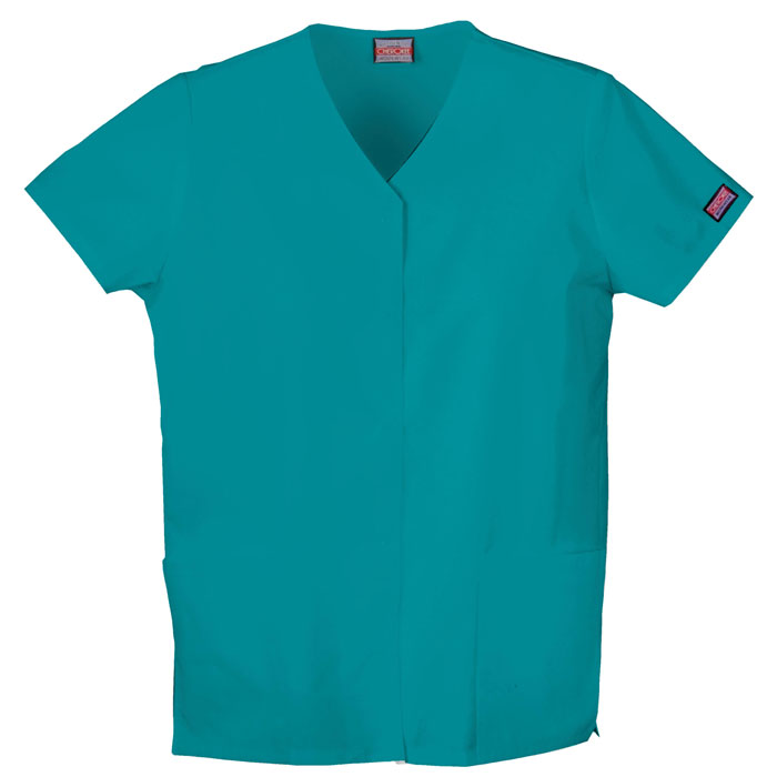 Cherokee-Workwear-4770-Snap-Front-V-Neck-Scrub-Top