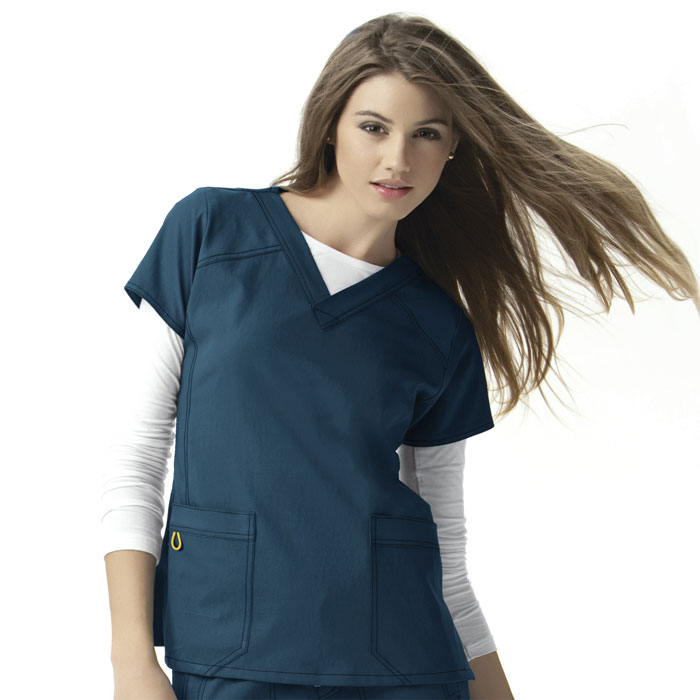 Four-Stretch-6214-Sporty-V-Neck-Scrub-Top