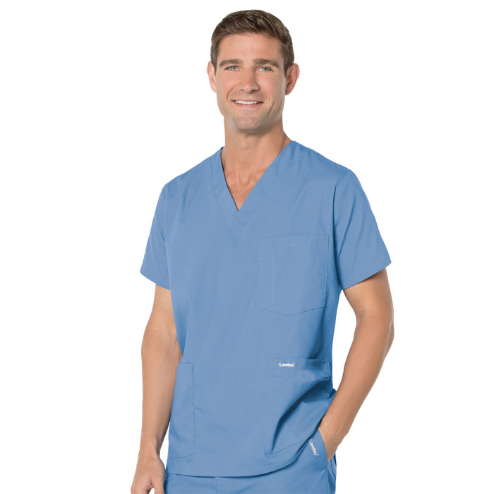 Landau-Mens-5-Pocket-Scrub-Top-7489