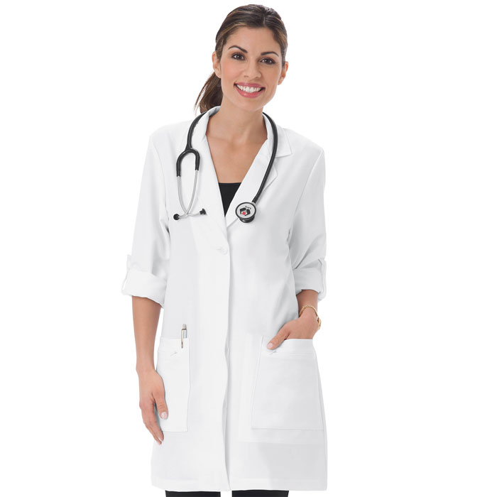 Meta Pro - 858 - Ladies Roll Up Sleeve Tri Blend Stretch Labcoat