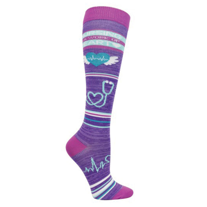 92008 - Nursing is a Work of Heart Fashion Compression Socks