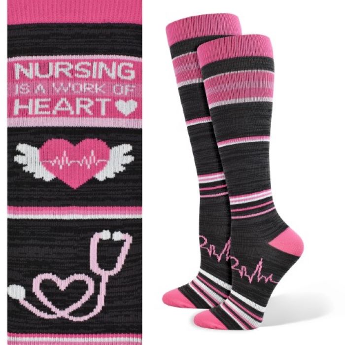 92006-Nursing-is-a-Work-of-Heart-Fashion-Compression-Socks