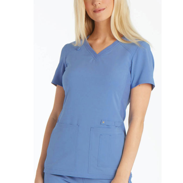 Cherokee-iFlex-CK605-V-Neck-Knit-Panel-Scrub-Top