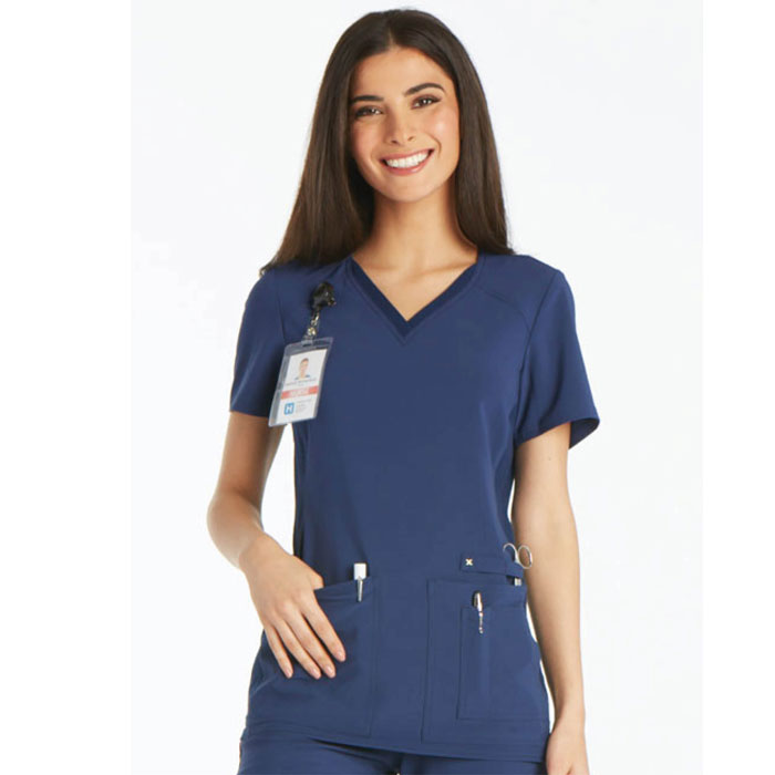 Cherokee-iFlex-CK605-V-Neck-Knit-Panel-Scrub-Top