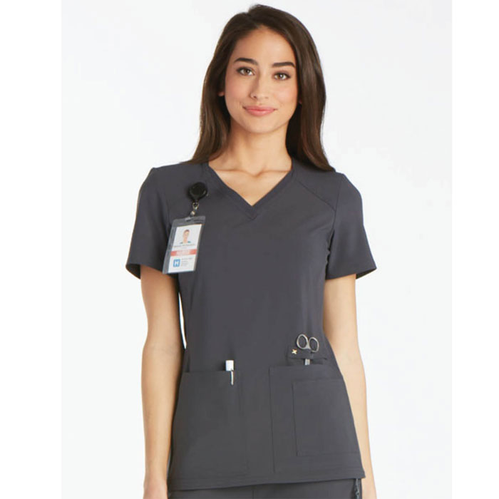 Cherokee-iFlex-CK605-V-Neck-Knit-Panel-Scrub-Top