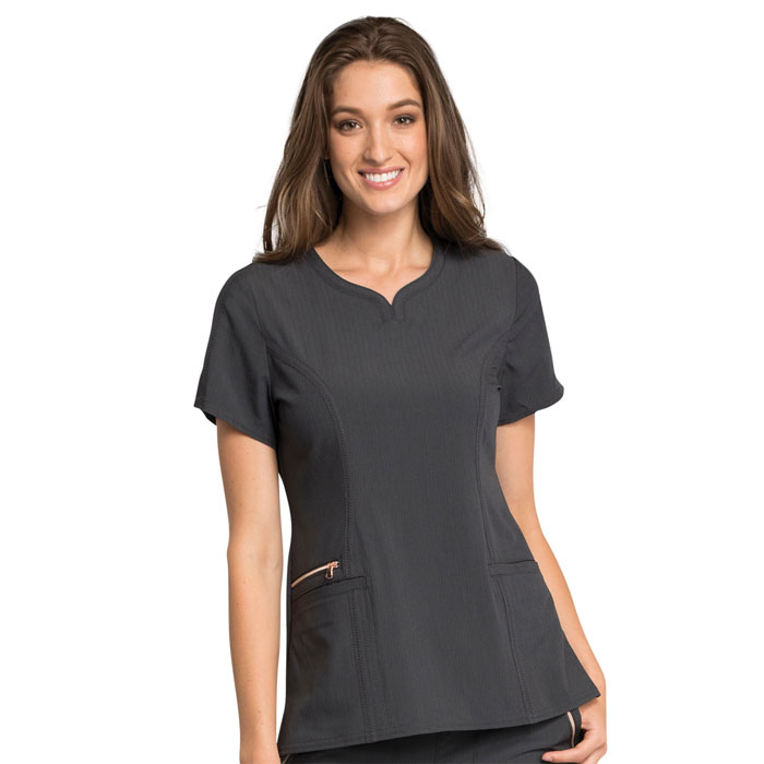 CK695 - Cherokee Statement Ribbed V-Neck Top