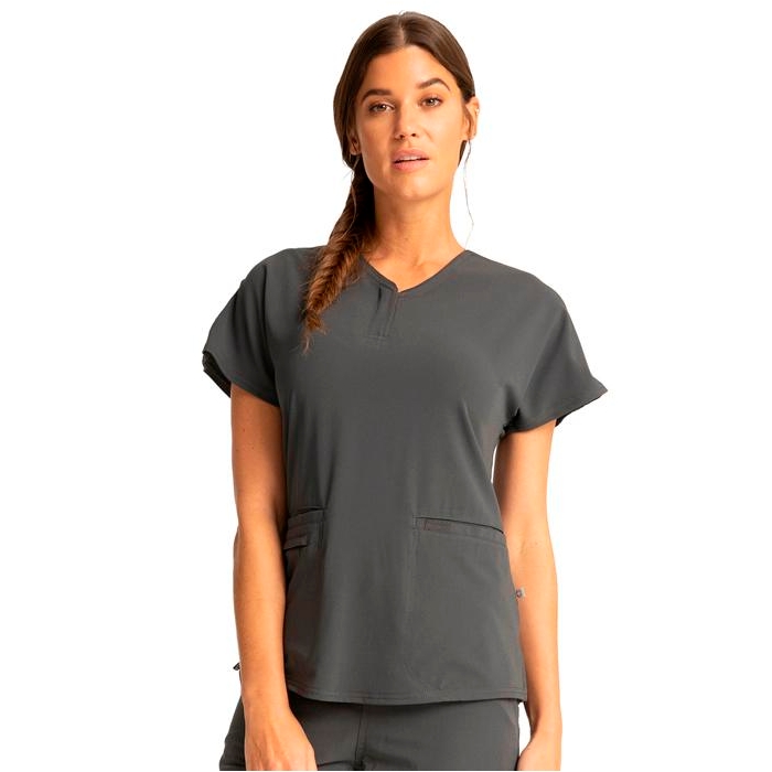 Cherokee Euphoria - CK791A - Zip V-Neck Top