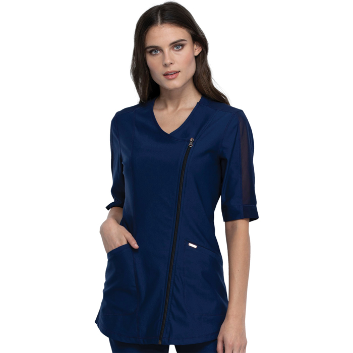 CK842 - Cherokee Form Asymmetrical Zip Front Tunic