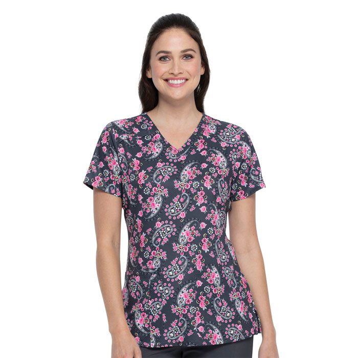 Dickies Prints - DK616-CRPY - V-Neck Top Crazy for Paisley