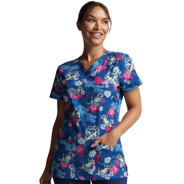 Dickies - Ladies Scrub Top - Be Kind to Each Otter - DK704-BIEO