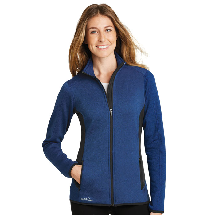 Eddie-Bauer-EB239-Ladies-Full-Zip-Heather-Stretch-Fleece-Jacket