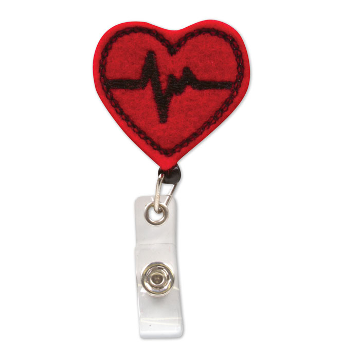 EKG-16 - ID Badge Holder - EKG Heart