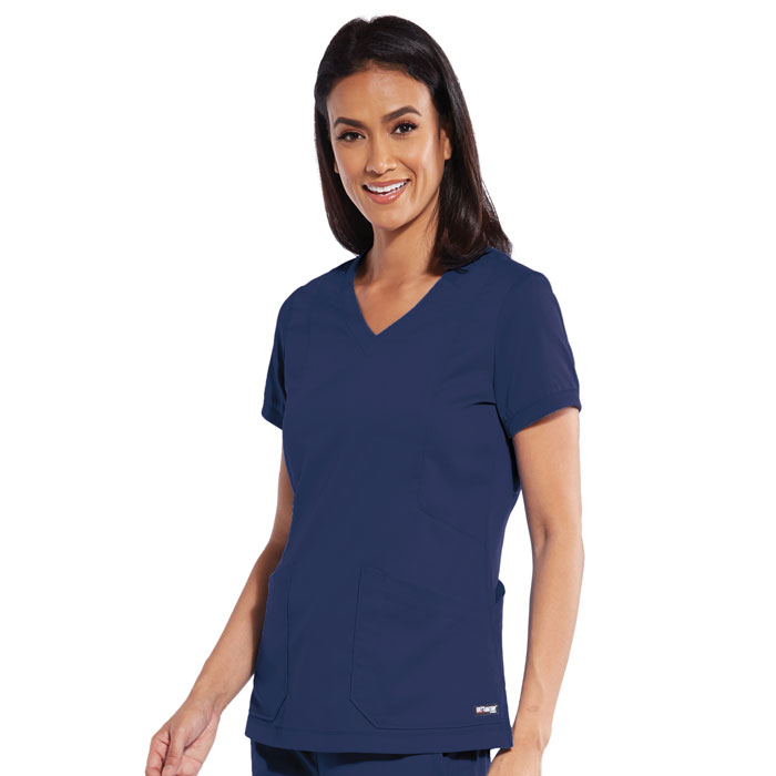 Greys-Anatomy-GRT049-Womens-4-Pkt-V-Neck-Love-Zipper-Top