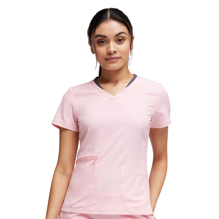 HeartSoul-HS693-Packable-V-Neck-Top-Pink-Cloud