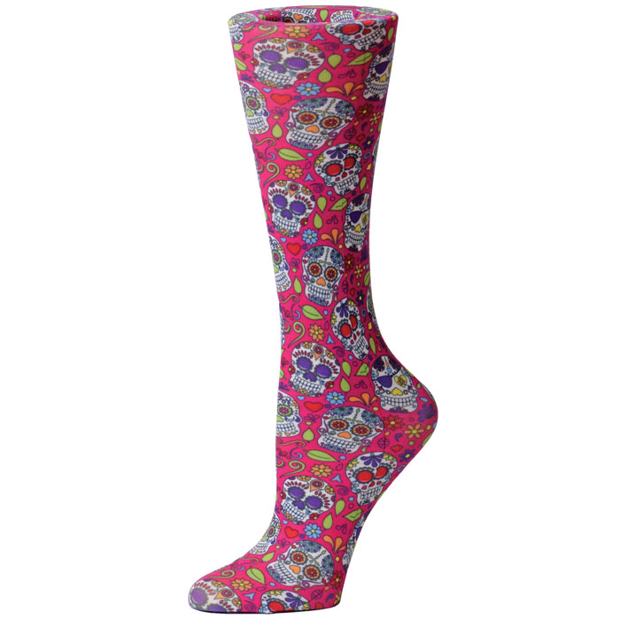 10-18 mmHg - Printed Compression Socks - Calavera - 1018-CLV