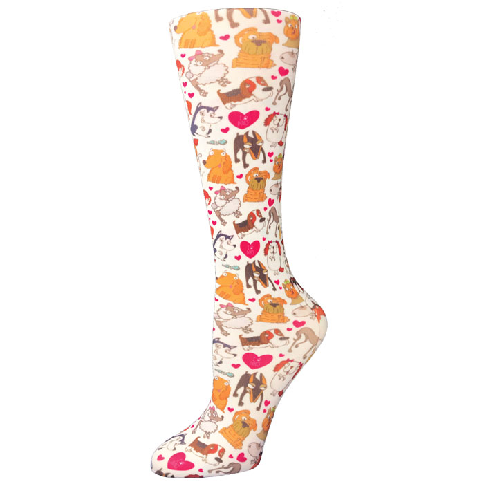 10-18-mmHg-Printed-Compression-Socks-Dog-Pawty-1018-DPY